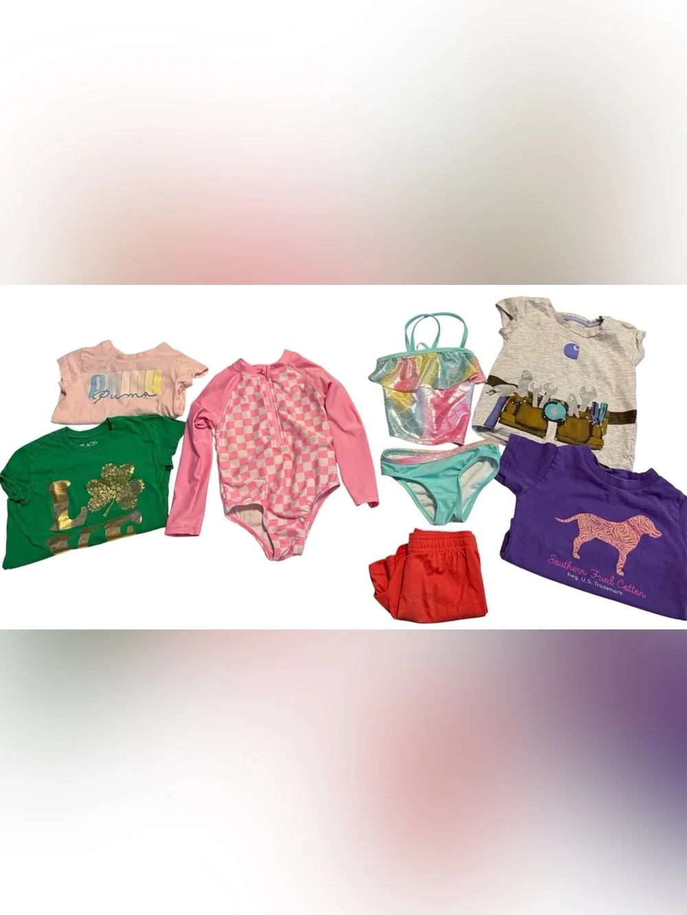 Girls 2T Puma Swimwear Graphic Tees Bundle 7 Pieces